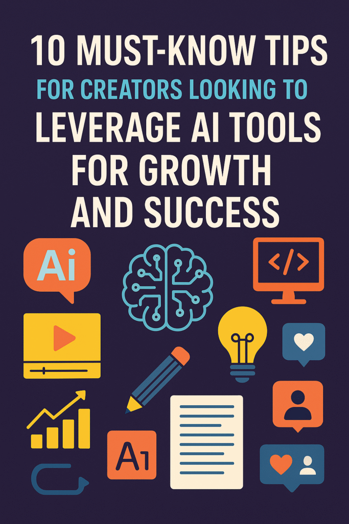 10 must-know tips for creators looking to leverage AI tools for growth and success in the creator economy