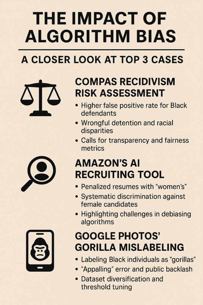 The Impact of Algorithm Bias A Closer Look at Top 3 Cases