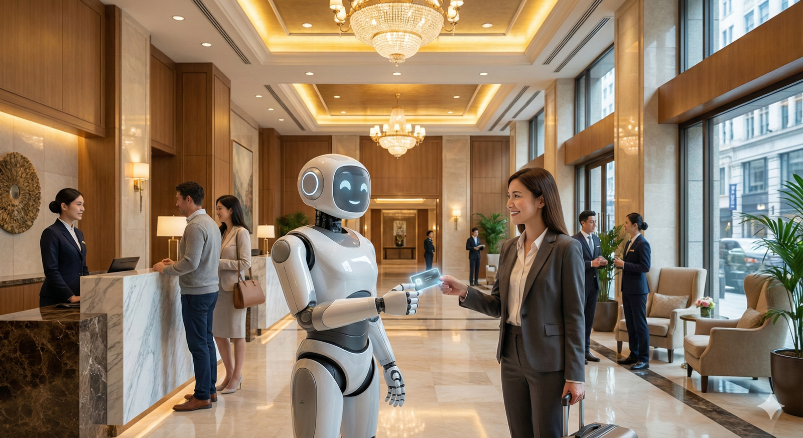 Humanoid robots as service staff in hospitality