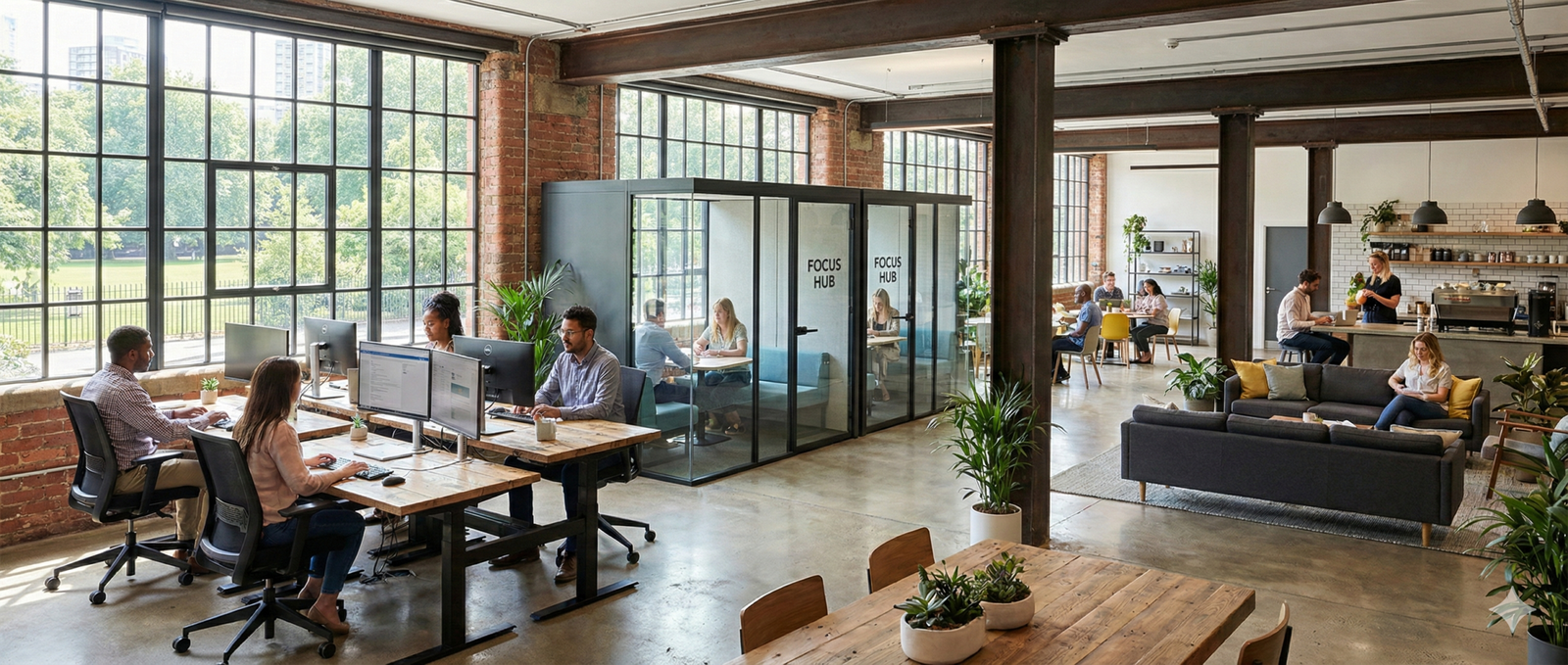 Remote work hubs and decentralized workspaces