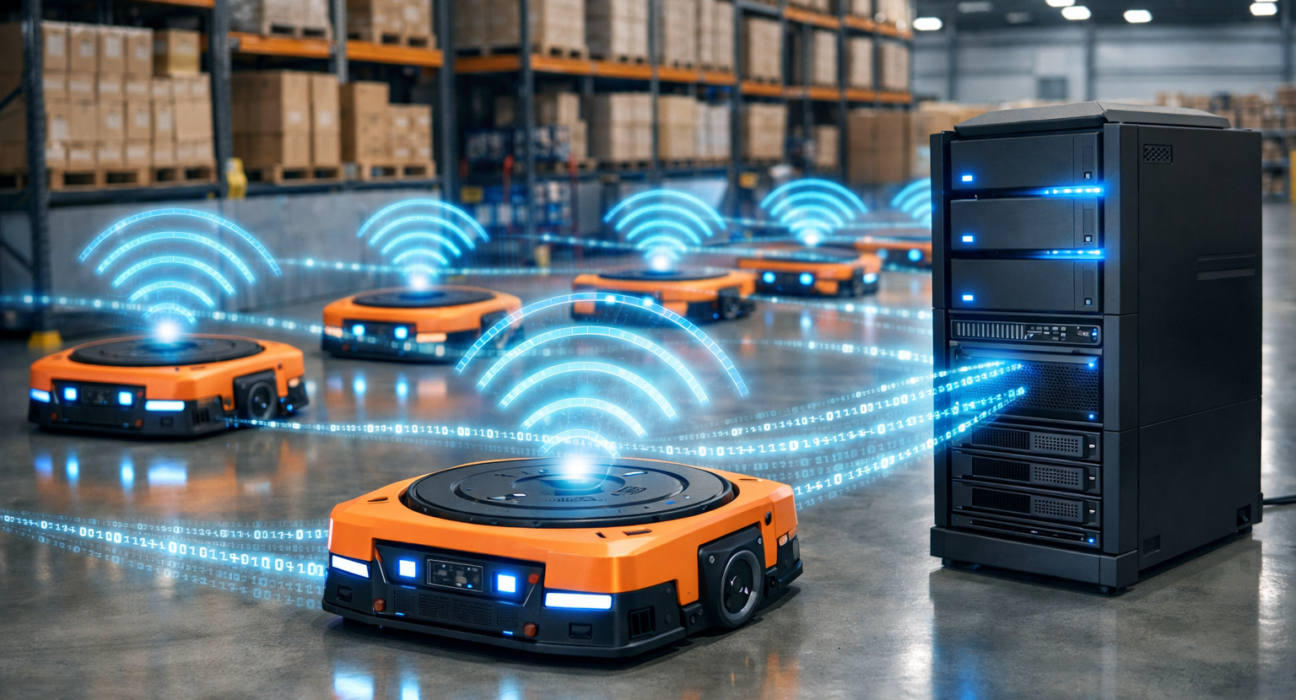 The Role of 5G in Real-Time Robot Fleet Orchestration