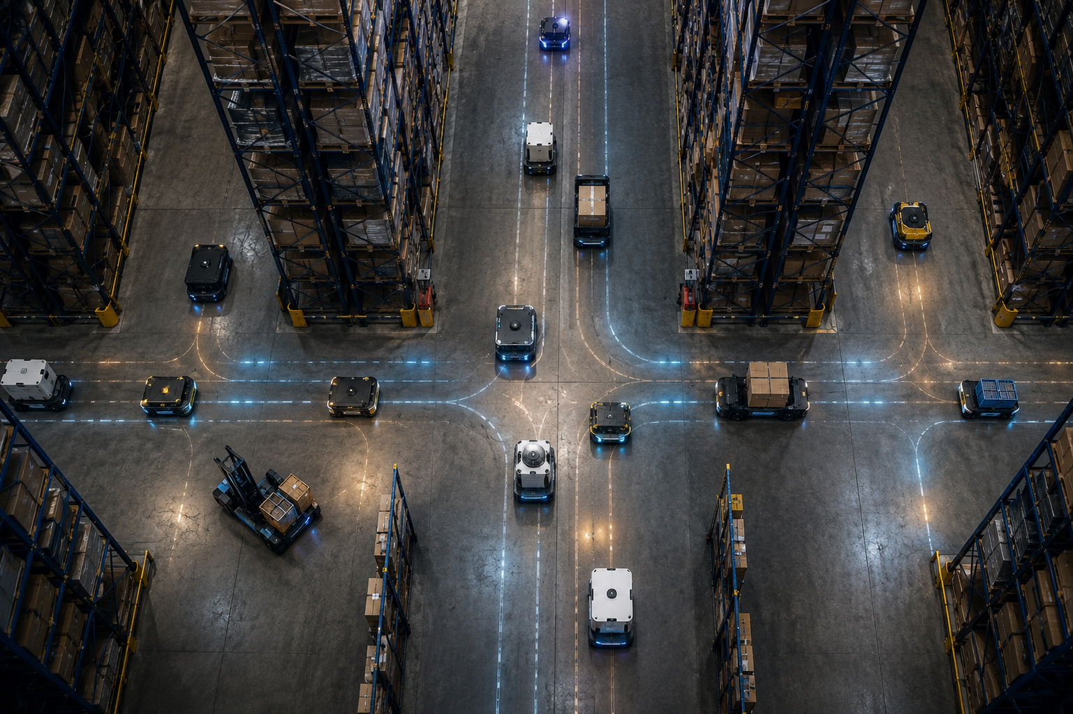 Multi-Robot Traffic Management in Dense Warehouses